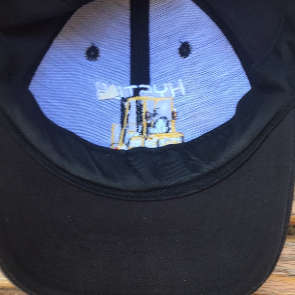 Hyster forklifts hat 6 panel faded Black SnapBack baseball style cap - Picture 9 of 12